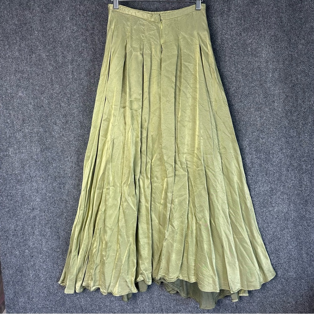 Vintage maxi peasant skirt SMALL layered moss green full length fairy castlecore - Picture 5 of 13